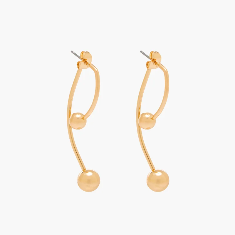 لايف ستايل Metallic Drop Earrings for Women